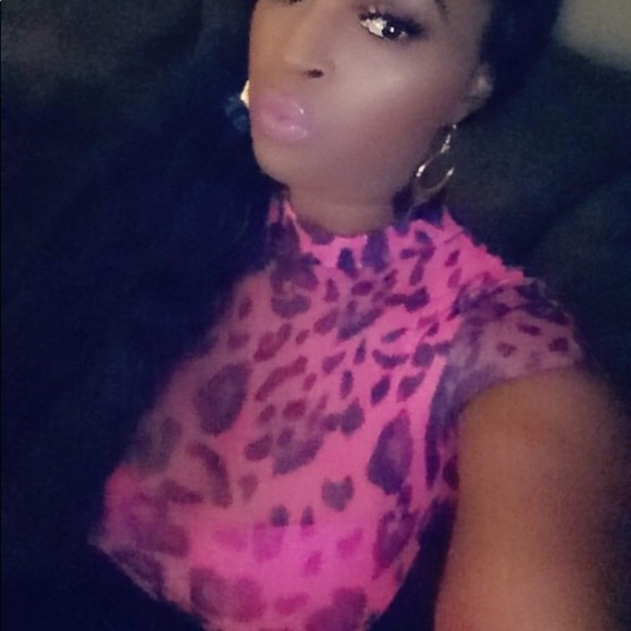 NEW TRENDY TOP CHIC FUCHSIA ANIMAL PRINT BODYSUIT - Picture 2 of 4